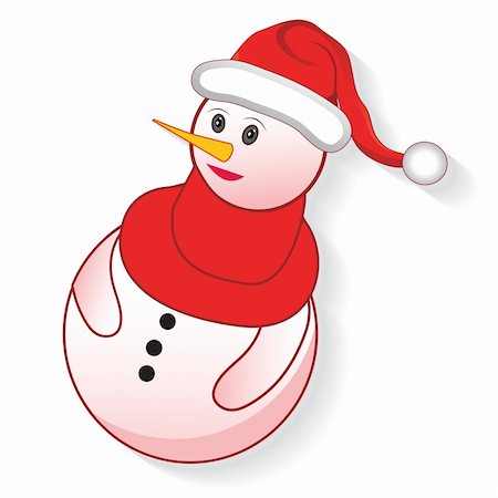 simsearch:400-04662476,k - Icon christmas cute snowman, creative cartoon merry vector illustration. Element for design. Stock Photo - Budget Royalty-Free & Subscription, Code: 400-05733638