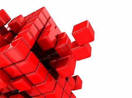 abstract 3d illustration of stucture built with cubes, isolated over white background Stock Photo - Budget Royalty-Free & Subscription, Code: 400-05733729