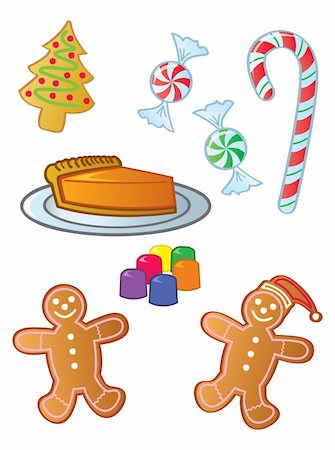 A collection of common fun delicious holiday sweets and baked goods. Stock Photo - Budget Royalty-Free & Subscription, Code: 400-05733797