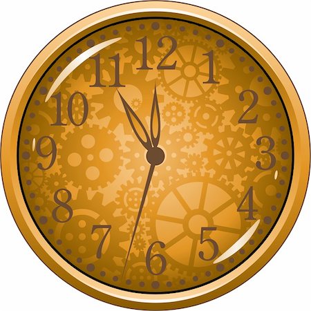 Vector clock isolated over white. EPS 8, AI, JPEG Stock Photo - Budget Royalty-Free & Subscription, Code: 400-05733890