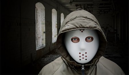 Spooky man with mask Stock Photo - Budget Royalty-Free & Subscription, Code: 400-05744051