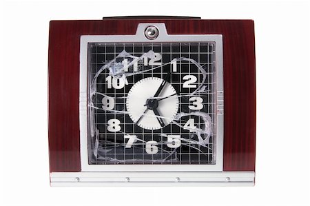 simsearch:614-03903058,k - Broken Alarm Clock on White Background Foto de stock - Royalty-Free Super Valor e Assinatura, Número: 400-05744448