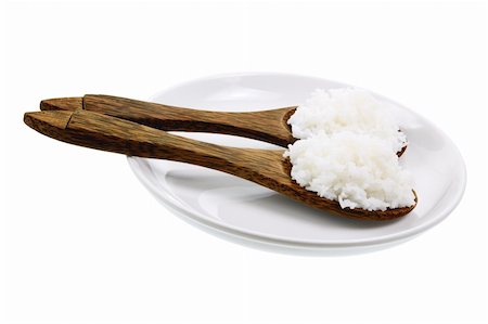 simsearch:400-05744487,k - Steamed Rice on Plate with White Background Stock Photo - Budget Royalty-Free & Subscription, Code: 400-05744480