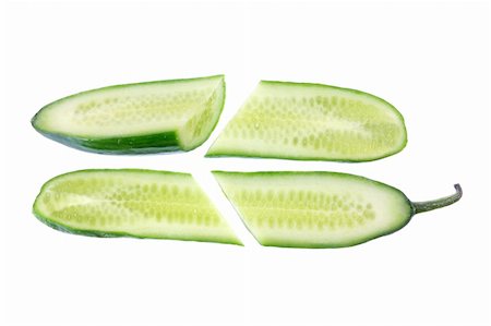 simsearch:400-05744473,k - Slices of Lebanese Cucumber on White Background Stock Photo - Budget Royalty-Free & Subscription, Code: 400-05744482