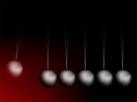 pendule (balancier) - newtons cradle vector, abstract art illustration; image contains transparency and gradient meshes Stock Photo - Budget Royalty-Free & Subscription, Code: 400-05744627