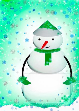 simsearch:400-04048124,k - Christmas  snowman  with a greeting card for the text Stock Photo - Budget Royalty-Free & Subscription, Code: 400-05744666