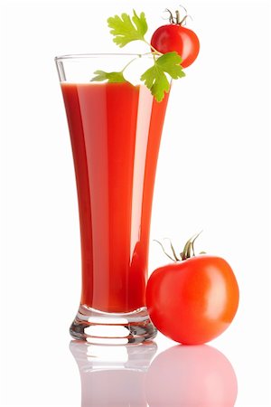 Tomato juice isolated on white Photographie de stock - Aubaine LD & Abonnement, Code: 400-05744740