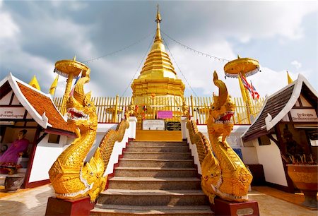 simsearch:400-06131825,k - Wat Phra That Doi Kham. In Chiang Mai, Thailand. Stock Photo - Budget Royalty-Free & Subscription, Code: 400-05744917