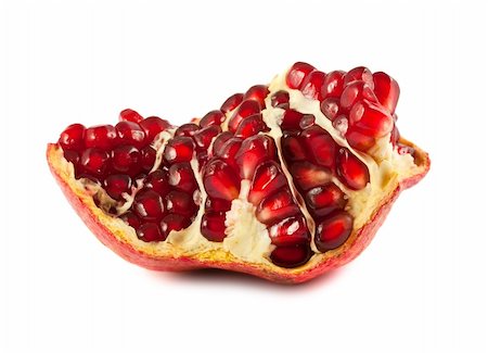 simsearch:400-04902993,k - Part of ripe pomegranate isolated on white background Stockbilder - Microstock & Abonnement, Bildnummer: 400-05745122