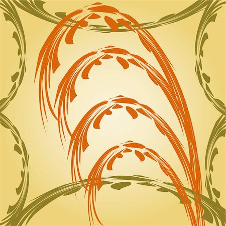 penzurova (artist) - Background with wheat, vector, illustration Foto de stock - Super Valor sin royalties y Suscripción, Código: 400-05745210