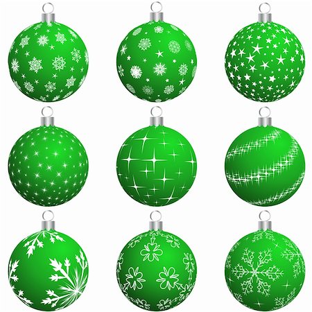 simsearch:400-04075707,k - Set of Christmas (New Year) balls for design use. Vector illustration. Stock Photo - Budget Royalty-Free & Subscription, Code: 400-05745288