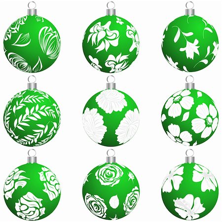 Set of Christmas (New Year) balls for design use. Vector illustration. Stock Photo - Budget Royalty-Free & Subscription, Code: 400-05745289