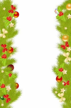 Christmas card background with decorations. Vector illustration. Stock Photo - Budget Royalty-Free & Subscription, Code: 400-05745307