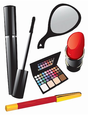 Cosmetic set for eyes and lips. Vector illustration. Foto de stock - Super Valor sin royalties y Suscripción, Código: 400-05745383