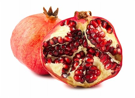 subtropical - Ripe pomegranate isolated on a white background Stock Photo - Budget Royalty-Free & Subscription, Code: 400-05745492