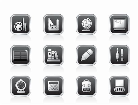simsearch:400-04407958,k - School and education icons - vector icon set Stock Photo - Budget Royalty-Free & Subscription, Code: 400-05745602