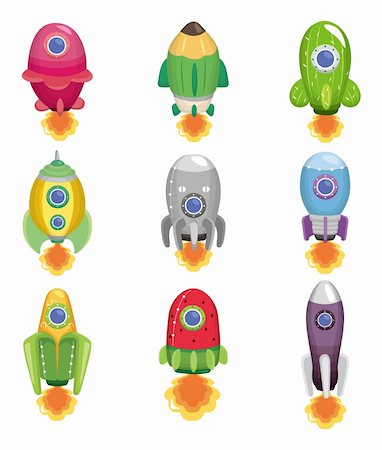 person in aerospace - cartoon spaceship icon Stock Photo - Budget Royalty-Free & Subscription, Code: 400-05745610