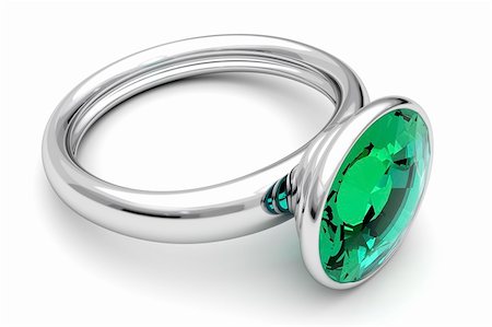 simsearch:400-06766855,k - Platinum ring with green diamond Stock Photo - Budget Royalty-Free & Subscription, Code: 400-05745913