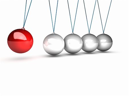 balancing balls newtons cradle over white background Stock Photo - Budget Royalty-Free & Subscription, Code: 400-05746329