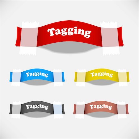 simsearch:400-05381819,k - A set of colorful paper tags attached with sticky tape. Stock Photo - Budget Royalty-Free & Subscription, Code: 400-05746507