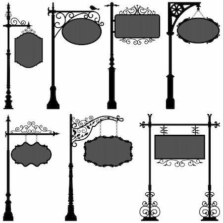 A set of street pole with frame. Stock Photo - Budget Royalty-Free & Subscription, Code: 400-05746515