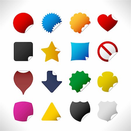 simsearch:400-06069401,k - A set of sticker design (peel) in different colors and shapes. Photographie de stock - Aubaine LD & Abonnement, Code: 400-05746510