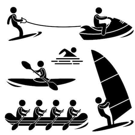 recreation pictograms - A set of pictogram about water sports. Stock Photo - Budget Royalty-Free & Subscription, Code: 400-05746608