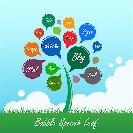 An abstract tree with bubble speeches. Stock Photo - Budget Royalty-Free & Subscription, Code: 400-05746618