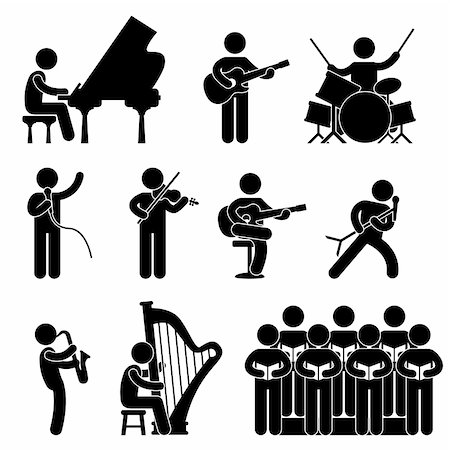 singer band - A set of pictogram about musician and singer. Foto de stock - Super Valor sin royalties y Suscripción, Código: 400-05746610