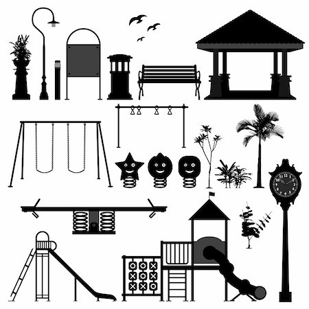 A set of children playground equipments. Stock Photo - Budget Royalty-Free & Subscription, Code: 400-05746654