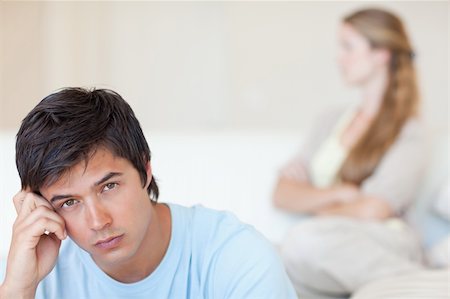 simsearch:400-08338944,k - Couple after an argument in their living room Stock Photo - Budget Royalty-Free & Subscription, Code: 400-05746704