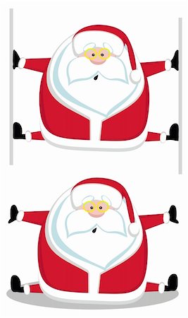 simsearch:400-09142612,k - Cartoon Santa making splits. Vector illustration Stockbilder - Microstock & Abonnement, Bildnummer: 400-05746947