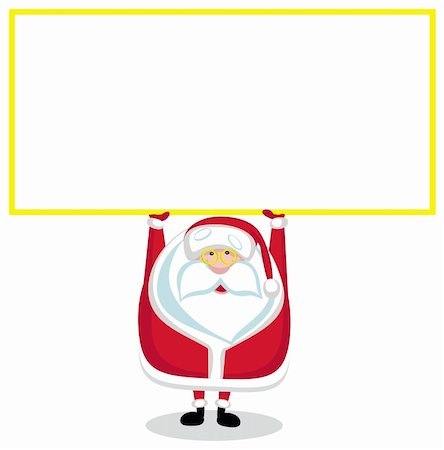 Cartoon Santa with copy space. Vector illustration Stock Photo - Budget Royalty-Free & Subscription, Code: 400-05747054