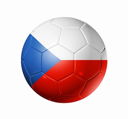 simsearch:400-04376814,k - 3D soccer ball with Czechoslovakia / Czech Republic team flag, world football cup 2010. isolated on white with clipping path Fotografie stock - Microstock e Abbonamento, Codice: 400-05747267