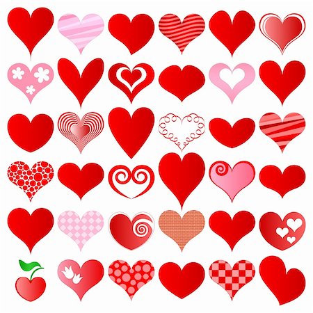 dleonis (artist) - hearts set for wedding and valentine design Foto de stock - Royalty-Free Super Valor e Assinatura, Número: 400-05747584