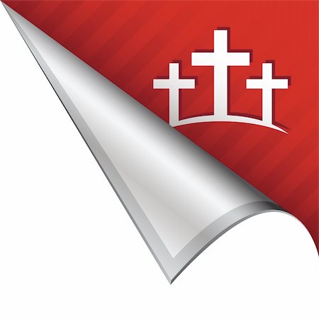 simsearch:400-05742497,k - Calgary Christian crosses icon on vector peeled corner tab suitable for use in print, on websites, or in advertising materials. Foto de stock - Royalty-Free Super Valor e Assinatura, Número: 400-05747627