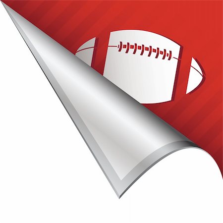 simsearch:400-05742534,k - Football sports icon on vector peeled corner tab suitable for use in print, on websites, or in advertising materials. Stock Photo - Budget Royalty-Free & Subscription, Code: 400-05747644