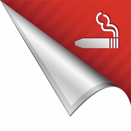simsearch:400-05742534,k - Cigar smoking icon on vector peeled corner tab suitable for use in print, on websites, or in advertising materials. Stock Photo - Budget Royalty-Free & Subscription, Code: 400-05747640