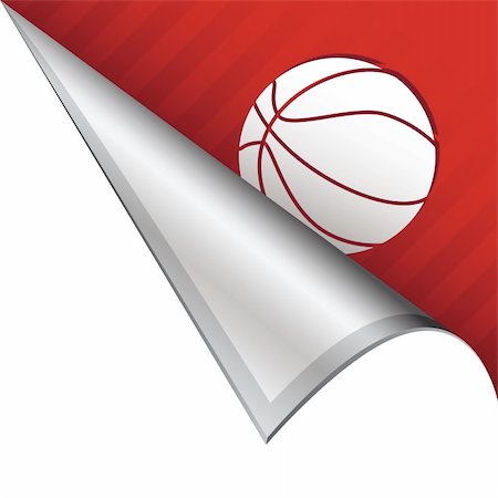 simsearch:400-05742534,k - Basketball sports icon on vector peeled corner tab suitable for use in print, on websites, or in advertising materials. Stock Photo - Budget Royalty-Free & Subscription, Code: 400-05747643