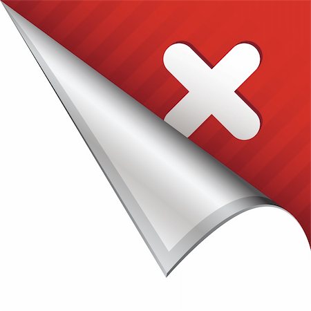 simsearch:400-05742513,k - X or Close icon on vector peeled corner tab suitable for use in print, on websites, or in advertising materials. Stock Photo - Budget Royalty-Free & Subscription, Code: 400-05747651