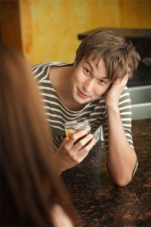 drunk teen - Young Caucasian male and woman with drink on granite top Stock Photo - Budget Royalty-Free & Subscription, Code: 400-05747768