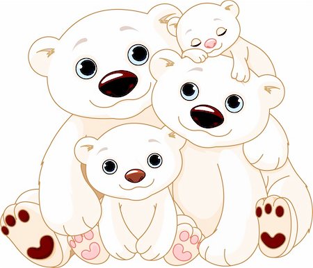 dazdraperma (artist) - Illustrationn of Big Polar bear family Foto de stock - Royalty-Free Super Valor e Assinatura, Número: 400-05747860