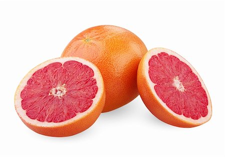 Red grapefruit with slice isolated on white background Stock Photo - Budget Royalty-Free & Subscription, Code: 400-05749056