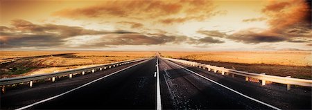 panoramic road drive - Road through the desert Stock Photo - Budget Royalty-Free & Subscription, Code: 400-05749336