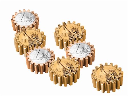 simsearch:614-00387819,k - coin in the form of gear on white background Stockbilder - Microstock & Abonnement, Bildnummer: 400-05749911