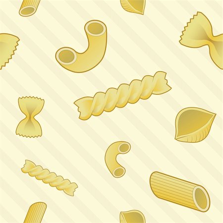 Pasta food seamless tiled background in vector format Stock Photo - Budget Royalty-Free & Subscription, Code: 400-05740426