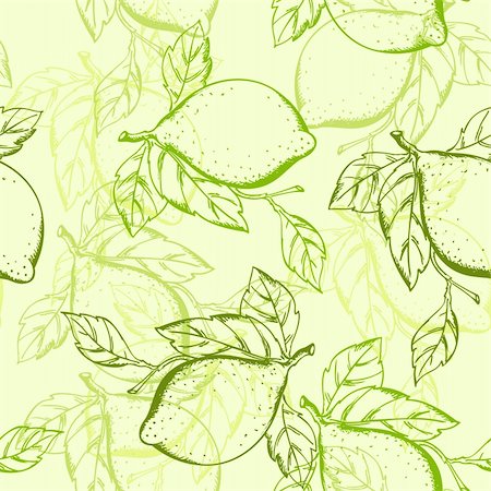 fruit artworks pattern - vector lemon seamless pattern Stock Photo - Budget Royalty-Free & Subscription, Code: 400-05740519