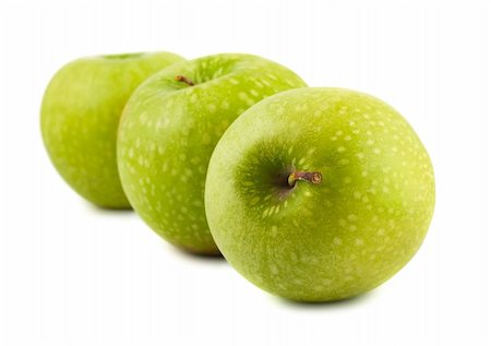 simsearch:400-07823938,k - Three green apples isolated on a white background Photographie de stock - Aubaine LD & Abonnement, Code: 400-05740721