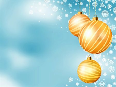 simsearch:400-05891304,k - Light blue Christmas backdrop with five balls. EPS 8 vector file included Foto de stock - Royalty-Free Super Valor e Assinatura, Número: 400-05740735