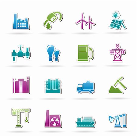 Business and industry icons - vector icon set Photographie de stock - Aubaine LD & Abonnement, Code: 400-05740892